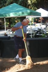 Frank Seman sweeping, the day of the reunion